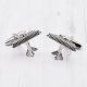 Tri Plane Design Rhodium Plated Cufflinks 
