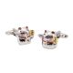 Silver Chinese Lucky Cat with Red Collar Cufflinks