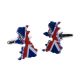 Great Britain Map Outline with Union Jack Flag Cufflinks
