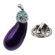 Purple Aubergine / Eggplant Lapel Pin Badge