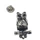 Large Owl on a Perch Lapel Pin Badge