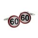 60mph Road Sign Birthday Ages Cufflinks