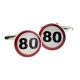 80 Road Sign Birthday Ages Cufflinks