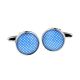 Blue Polka Dot Round Bordered Cufflinks