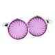 Purple Burst Pattern Round Framed Cufflinks