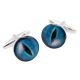 Round Blue Snakes Eye Design Cufflinks