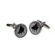 Silhouette Piano on Music Sheet Design Cufflinks