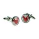 Geometric Squirrel Design Round Cufflinks