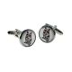 Geometric Owl Design Round Cufflinks