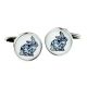Geometric Rabbit Design Round Cufflinks