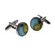Retro Blue Pocket Watch Design Cufflinks