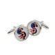 Stars & Stripes Dollar Sign Round Cufflinks