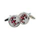 Union Jack Pound Sign Design Round Cufflinks