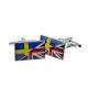 Union Jack Mixed with Swedish Flag Cufflinks