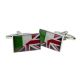 Union Jack Mixed with Italian Flag Cufflinks