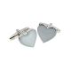 Ash Grey Love Heart Cufflinks