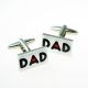 Dad with red Love Heart Cufflinks
