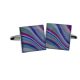 Blue Multicoloured Swirly Pattern Fashion Cufflinks