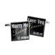 Bespoke Marry Me Today Love You Forever Personalised Date Black Cufflinks