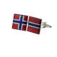 Norway Distressed Split Flag Cufflinks