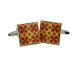 Funky Retro Red Yellow and Brown Pattern Cufflinks