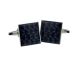 Funky Retro Blue Squares Pattern Cufflinks