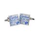 Personalised New Baby Boy Details Blue Themed Cufflinks