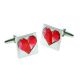 Geometric Red Heart Cufflinks