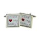 I Love My Daddy, border edge  Fathers cufflinks