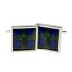 Cufflinks Black Watch Scottish Tartan with Stag design