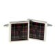 Cufflinks Royal Stewart Scottish Tartan with Stag design