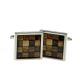 Textured Multiple Panelled Wood Effect Cuflinks