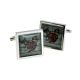 Geometric Squirrel On Driftwood Square Framed Cufflinks