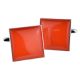Burnt Orange Square Plain Cufflinks