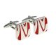 Red & Silver Swirl Pattern Cufflinks