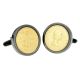 Gold Plated Lucky Sixpence in Gunmetal Cufflinks