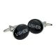 Black Oval Usher Wedding Cufflinks
