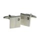 Square Brushed Effect Lined Classic Crystal Cufflinks