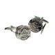 Large Rhodium Plated Fishing Reel Cufflinks