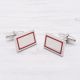 Plain Rectangle with Red Outline Cufflinks