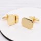 Deluxe Thickness Irregular Octagon Gold Colour Cufflinks (Engravable)