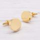 Large Round Gold Coloured Cufflinks (Engravable)