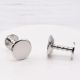 Round Cufflinks with Bevel Curved Finding (Engravable)