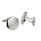 Round Dome Shaped 20mm Rhodium Plated Cufflinks (engravable)