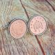 Rhodium Plated Cufflinks with Polished Decimal One Penny Coin