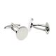 Plain Round Rhodium Plated Cufflinks (15mm engravable)