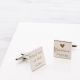 Personalised with Name & Date Meet Me At The Altar Wedding Cufflinks