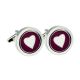 Purple Love Heart Cufflinks