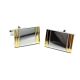 Two tone rectangular Classic cufflinks (engravable)