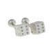 Satin Silver Coloured Dice, Casino Gamble Cufflinks